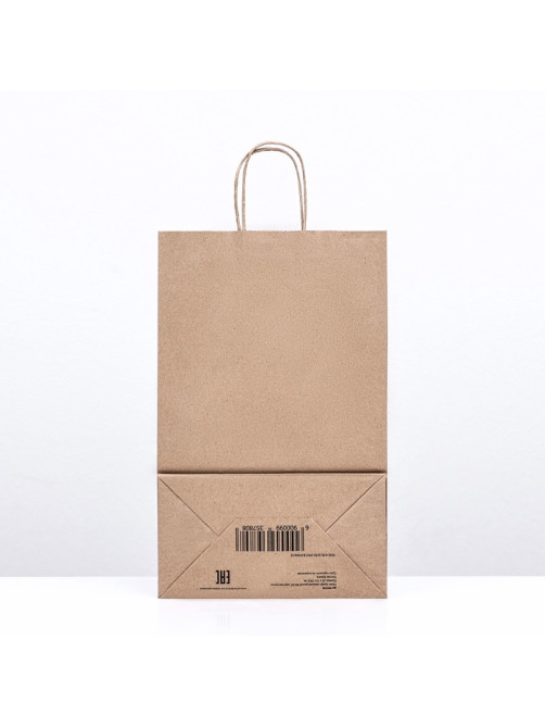 Пакет бумажный крафт 90 г/м², круглая ручка 22×12×34.5 см