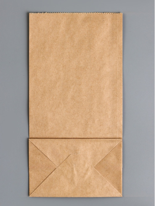 Пакет крафт бумажный, фасовочный, прямоугольное дно, 12×8×24 см, 50 г/м²