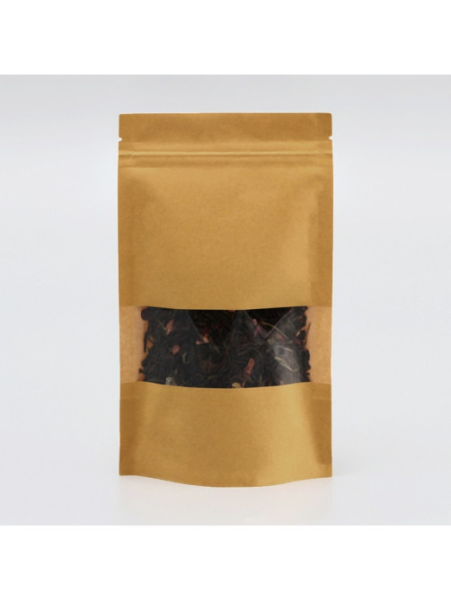Пакет Zip - lock Крафт с прямоугольным окном 12×20 см