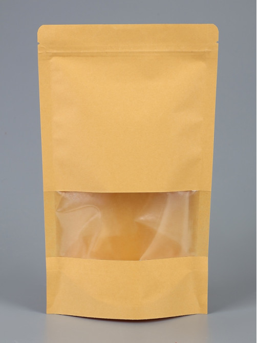 Пакет Zip - lock Крафт с прямоугольным окном 16×26 см