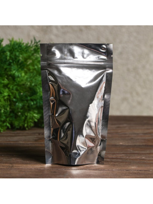 Пакет Zip-lock ПП, металлизированный, со сплошным окном, 9×15 см
