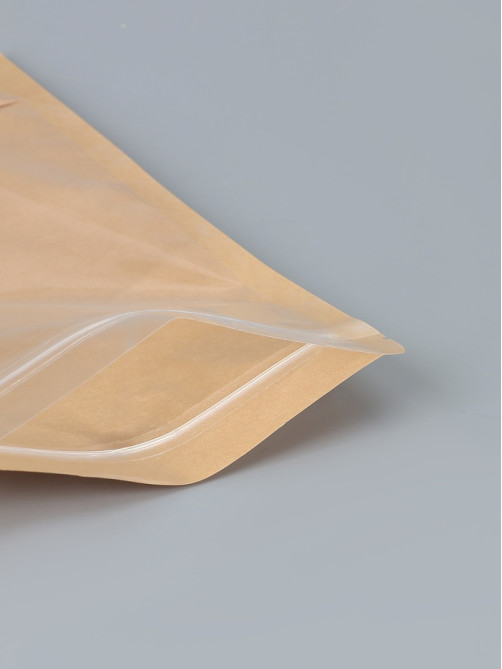 Пакет Zip-lock Крафт с прозрачной стенкой 18×26 + 4 см