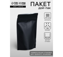 Пакет дой-пак, матовый, черный, 10×15×4 см