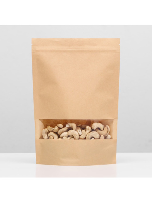 Пакет Zip - lock Крафт с прямоугольным окном 18×26 см