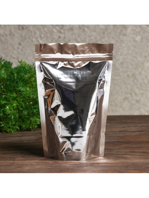 Пакет Zip-lock ПП, металлизированный, со сплошным окном, 13×20 см