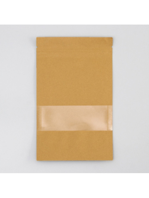 Пакет Zip - lock Крафт с прямоугольным окном 12×20 см