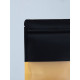 Пакет Zip-lock Крафт с прямоугольным окном, черный,12×20×4 см