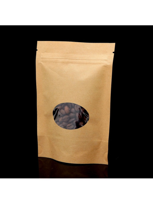 Пакет Zip-lock Крафт с круглым окном 11×16 см