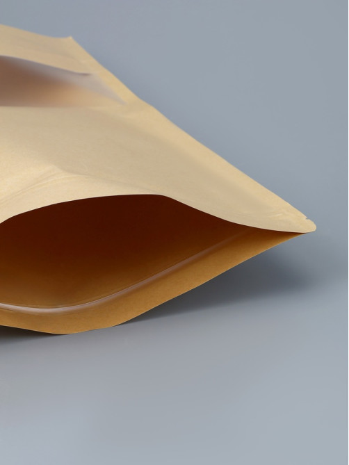 Пакет Zip - lock Крафт с прямоугольным окном, 30×40×4 см
