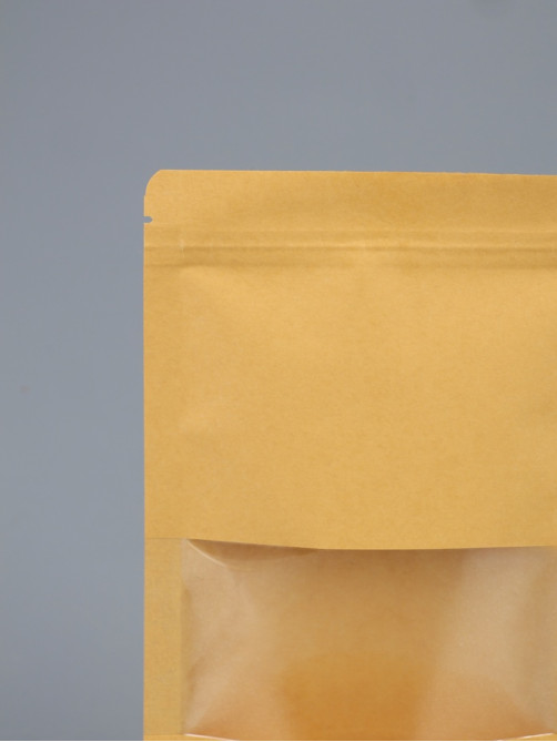 Пакет Zip - lock Крафт с прямоугольным окном 14×22 см