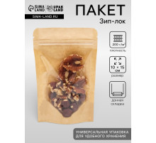 Пакет Zip-lock Крафт с прозрачной стенкой 10×13 + 2 см