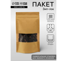Пакет Zip - lock Крафт с прямоугольным окном 12×20 см