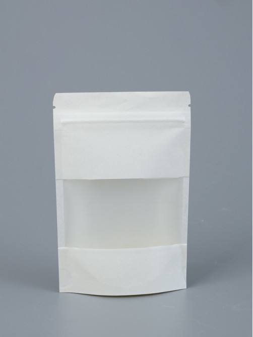 Пакет Zip-lock Крафт, белый, с прямоугольным окном 10×15 см