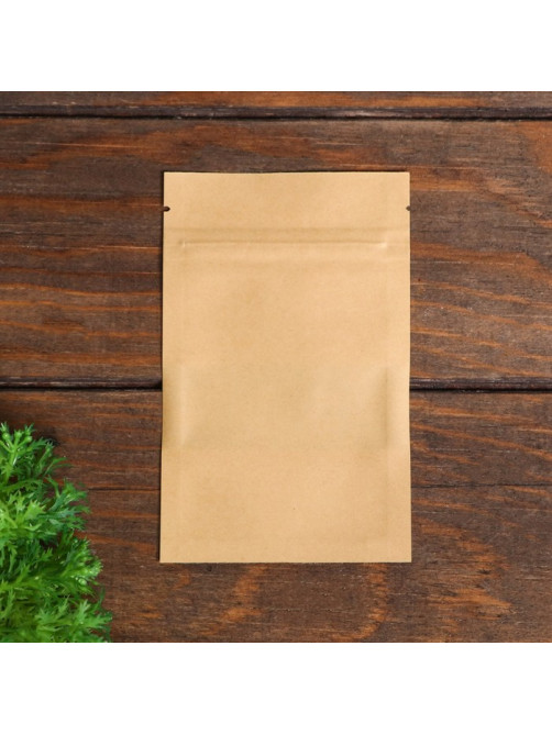 Пакет Zip - lock Крафт с прямоугольным окном, плоский, 9×14 см