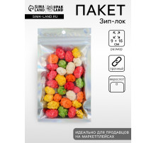 Пакет Zip-lock ПЭТ, иридисцентный, со сплошным окном, плоский, еврослот 9×16 см
