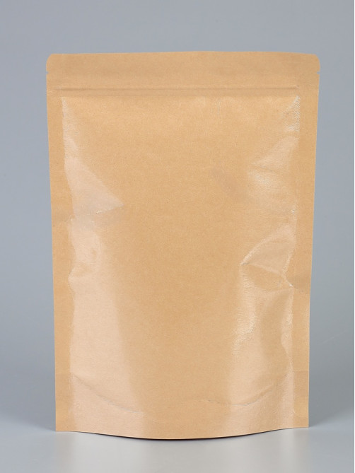 Пакет Zip-lock Крафт с прозрачной стенкой 18×26 + 4 см