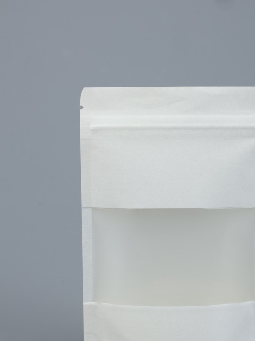 Пакет Zip-lock Крафт, белый, с прямоугольным окном 10×15 см
