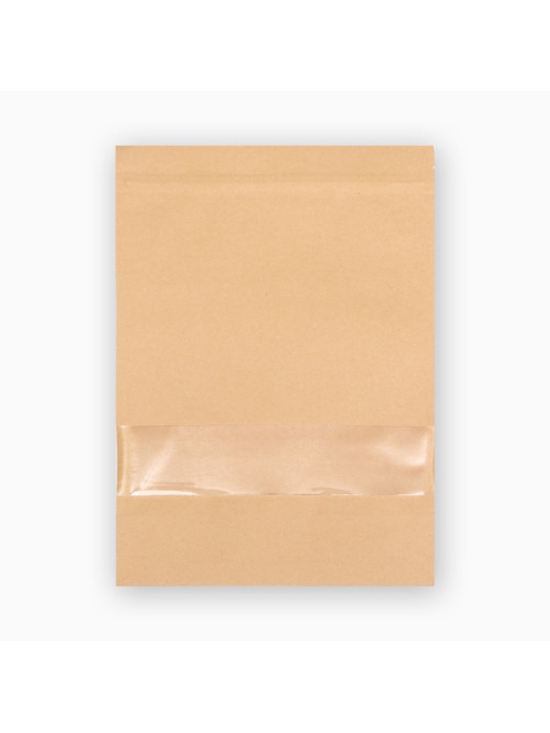 Пакет Zip - lock Крафт с прямоугольным окном 18×26 см