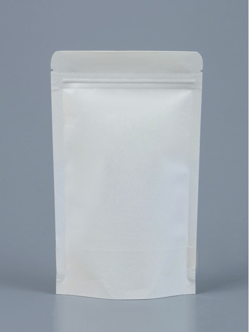 Пакет Zip-lock Крафт, белый, с прямоугольным окном, 12×20 см