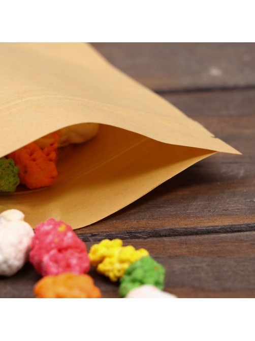 Пакет Zip - lock Крафт с прямоугольным окном, плоский, 12×20 см