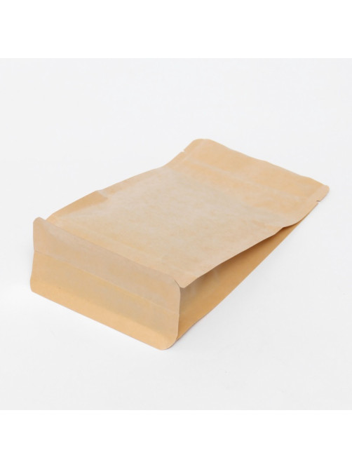 Пакет Zip-lock Крафт с плоским дном, прямоугольное окно, 10×20 см