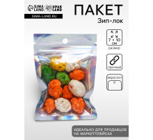 Пакет Zip - lock ПЭТ, иридисцентный, со сплошным окном, плоский, еврослот 7×10 см