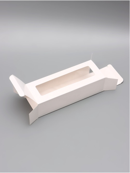 Коробка с окном под рулет, белая, 26×10×8 см, МИКС