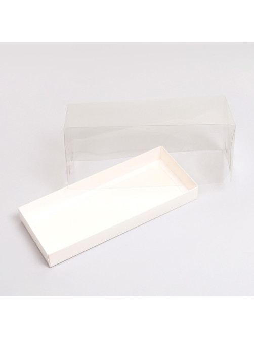 Коробка с прозрачной крышкой под рулет 30×12×12 см