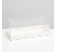 Коробка с прозрачной крышкой под рулет 30×12×12 см