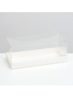 Коробка с прозрачной крышкой под рулет 30×12×12 см