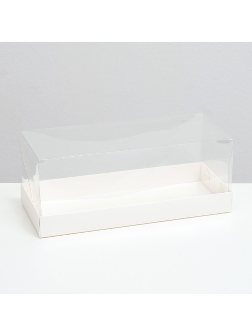 Коробка с прозрачной крышкой под рулет 30×12×12 см