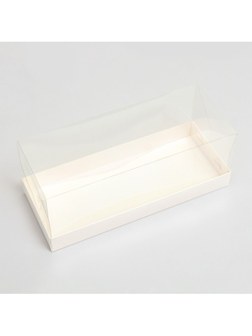 Коробка с прозрачной крышкой под рулет 30×12×12 см