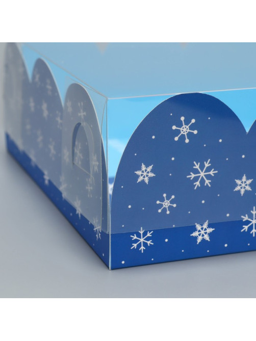 Коробка подарочная с PVC крышкой «С Новым годом!», снеговик, 20×30×8 см