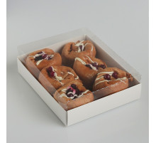 Коробочка для печенья с прозрачной крышкой 16×13×3 см