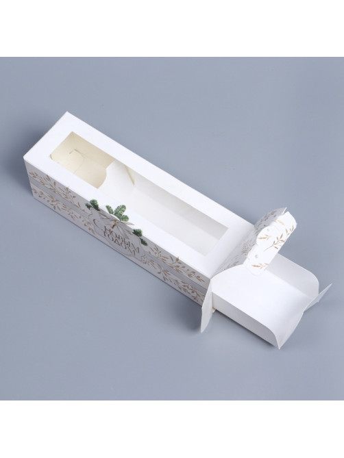 Коробка для макарун «С Новым годом» 18×5.5×5.5 см