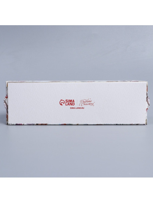 Коробка новогодняя для макарун «С Новым годом» 18×5.5×5.5 см