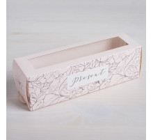 Коробка для макарун, кондитерская упаковка, Present 18×5.5×5.5 см