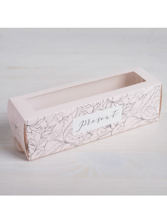 Коробка для макарун, кондитерская упаковка, Present 18×5.5×5.5 см
