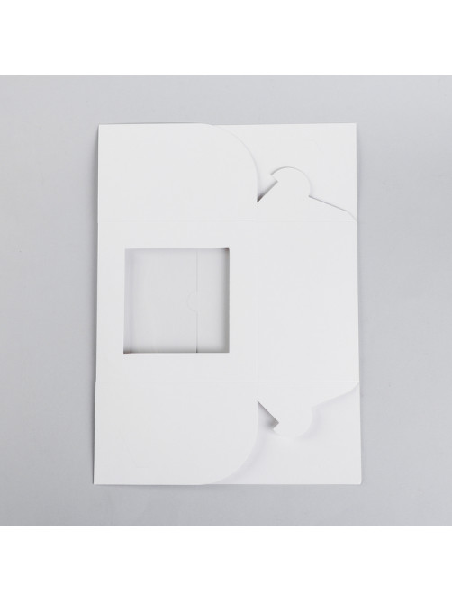 Кондитерская складная коробка для капкейков с окном на 4 шт., белая, 16×16×10 см