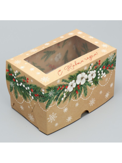 Коробка складная с двусторонним нанесением «С Новым годом!», 16×10×10 см