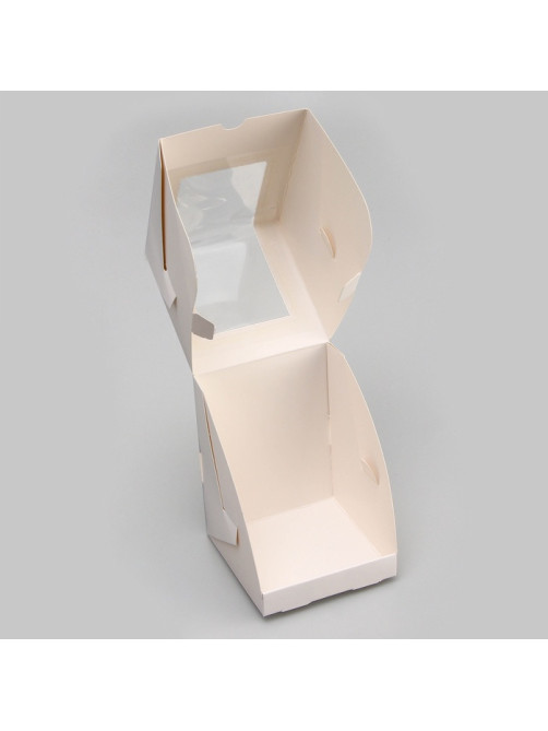 Коробка для 1 капкейк с окном, белая, 12.5×9.5×9.5 см