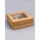 Коробка для капкейков с окном на 9 шт., крафт, 25×25×10 см