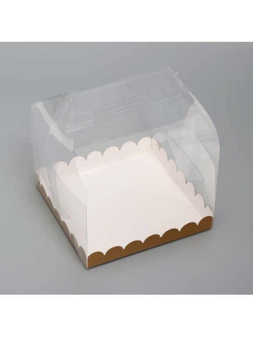PVC Коробка для торта, прозрачная, 20×20×15 см