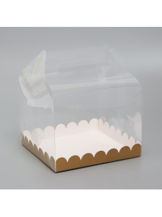 PVC Коробка для торта, прозрачная, 20×20×15 см