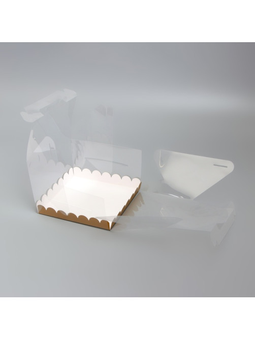 PVC Коробка для торта, прозрачная, 20×20×15 см