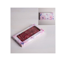 Коробка для шоколада, кондитерская упаковка с окном, Sweet, 17.3×8.8×1.5 см