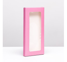 Подарочная коробка под плитку шоколада, с окном, розовая, 17×8×1.4 см