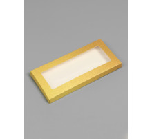Подарочная коробка под плитку шоколада, с окном, золотая, 17×8×1.4 см