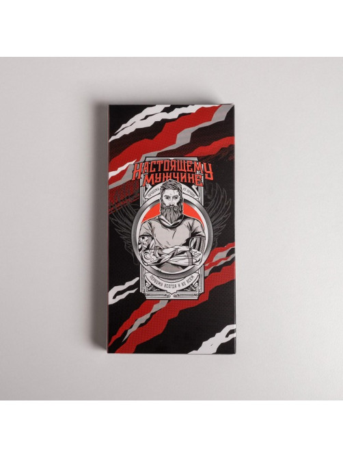Коробка для шоколада, кондитерская упаковка, «Настоящему мужчине», с окном, 17.3 х 8.8 х 1.5 см