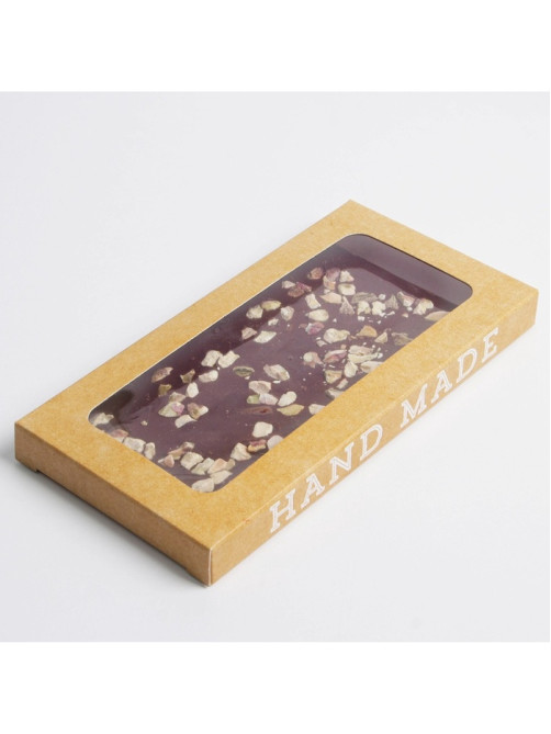 Коробка для шоколада, кондитерская упаковка, «Hand made», с окном, 17.3×8.8×1.5 см